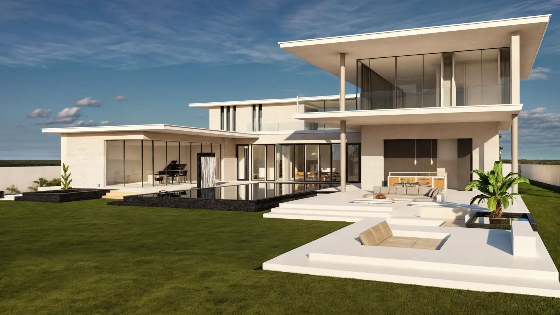villa de luxe Tunisie, architecture contemporaine Tunisie, villa La Soukra, architecte Tunisie, design villa haut de gamme, villa avec spa hammam piscine intérieure, DAH Studio architecture